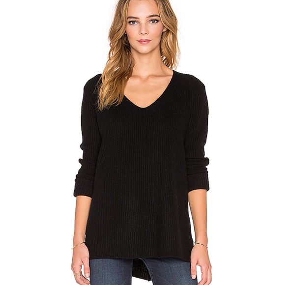 Vince Sweaters - Vince Cashmere Rib V Neck Sweater - black Part 1